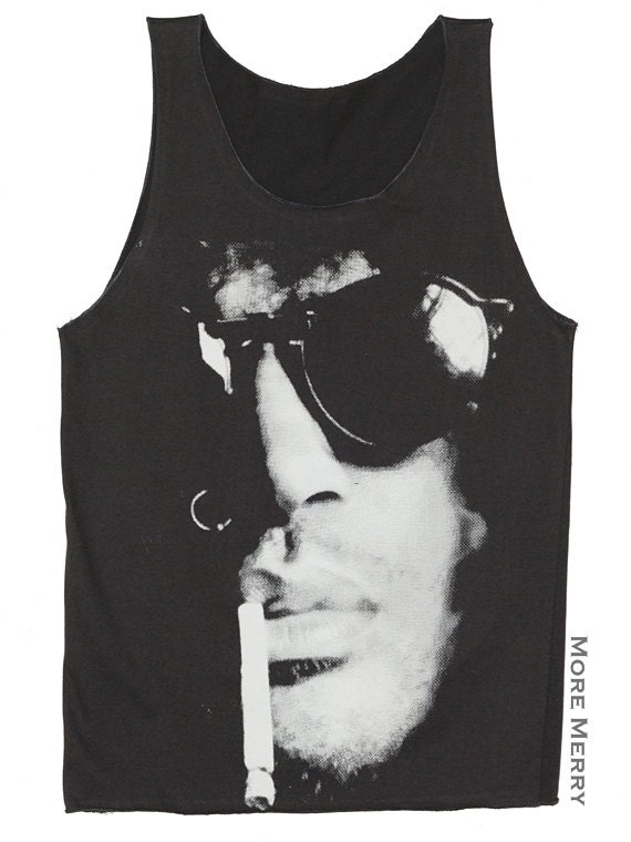 Slash Smoking Guns N' Roses Charcoal Black Tank Top Singlet Sleeveless Photo Music Singer Indie Punk Hard Rock T-Shirt Size S-M