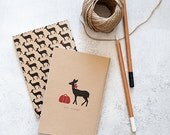 Set of Jotters, Two Pocket Notebooks, Two Mini Journals with a Doe