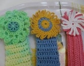 Pick two-Baby/Toddler Crochet Headband-Baby/Toddler headband, Flower Headband, handmade with stretchy off cotton READY TO SHIP