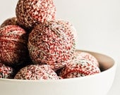 100% Silk - Red, Green & White - 12 Recycled Unraveled Balls of Yarn (13.5 oz) Upcycled Multi-Colored
