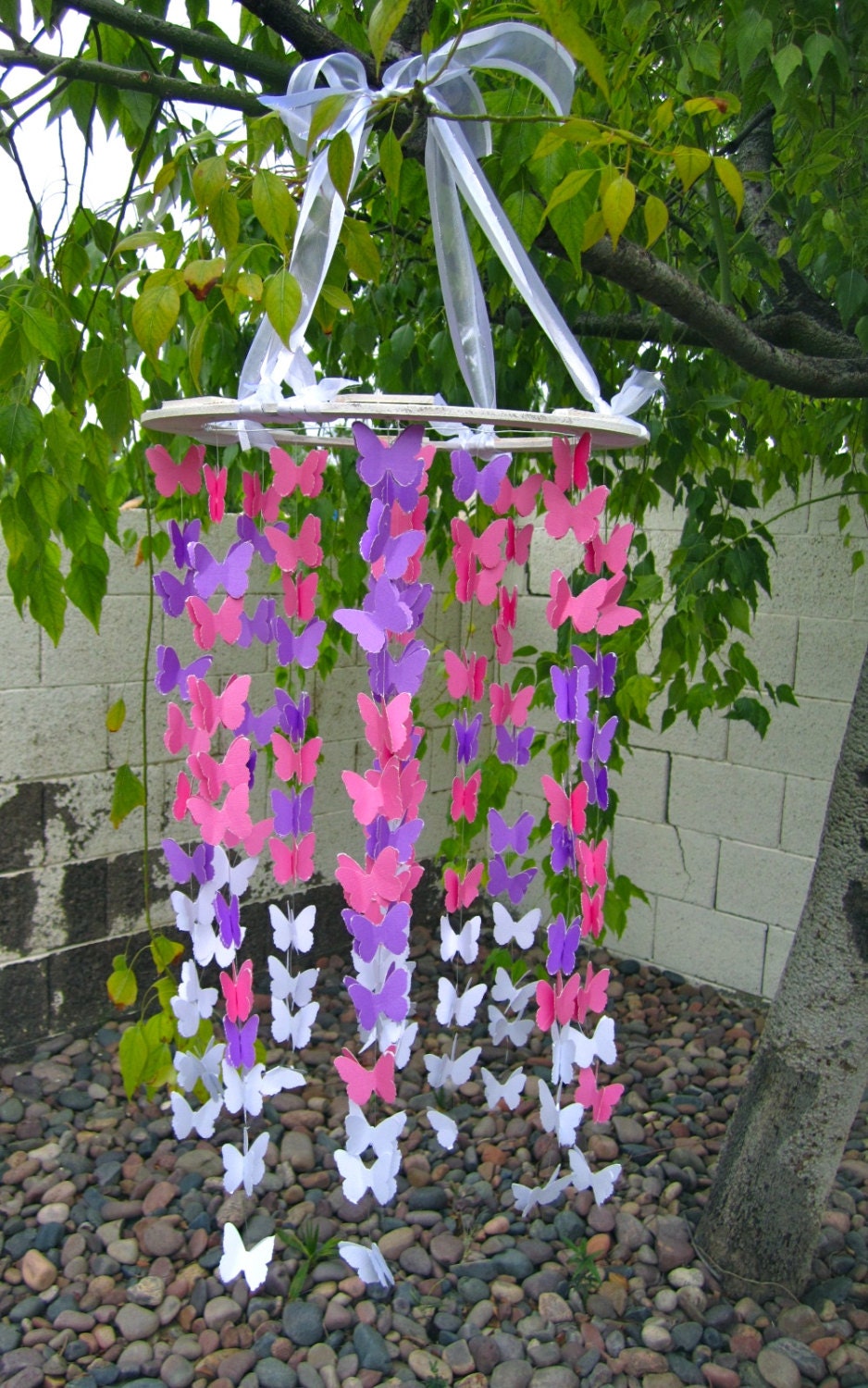 Girly Purple and Pink Butterfly Mobile for Girl's Bedroom- Nursery, Mothers Day Gift, Baby, Room, Children's Bedroom Decoration