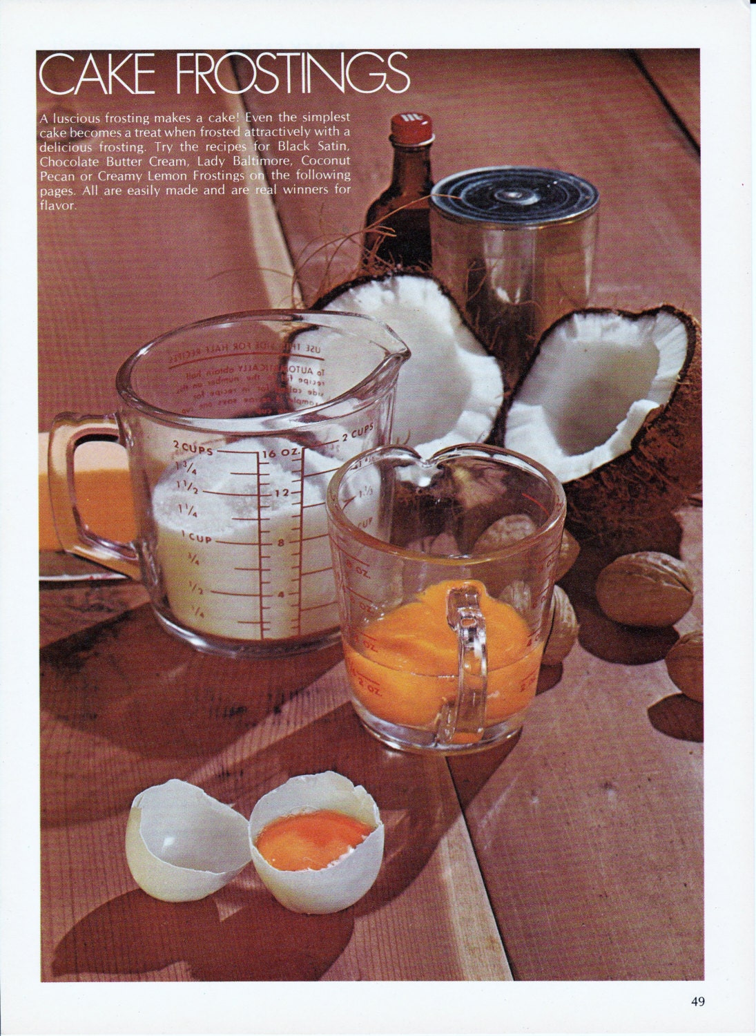 Vintage Cake Frostings Print - Photographic Illustration - Baking - Dessert - Foods