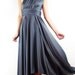 Storm Grey Wrap dress Convertible Bridesmaids Dress Infinity evening maxi gown in Charcoal silver