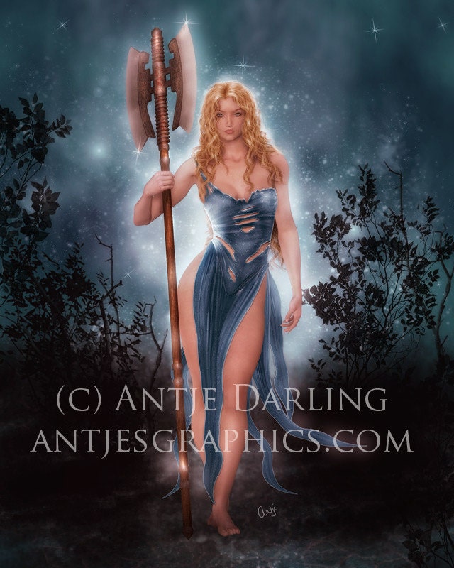 Female  Warrior,  Fantasy Art print -Ashlynn- 8x10 inches