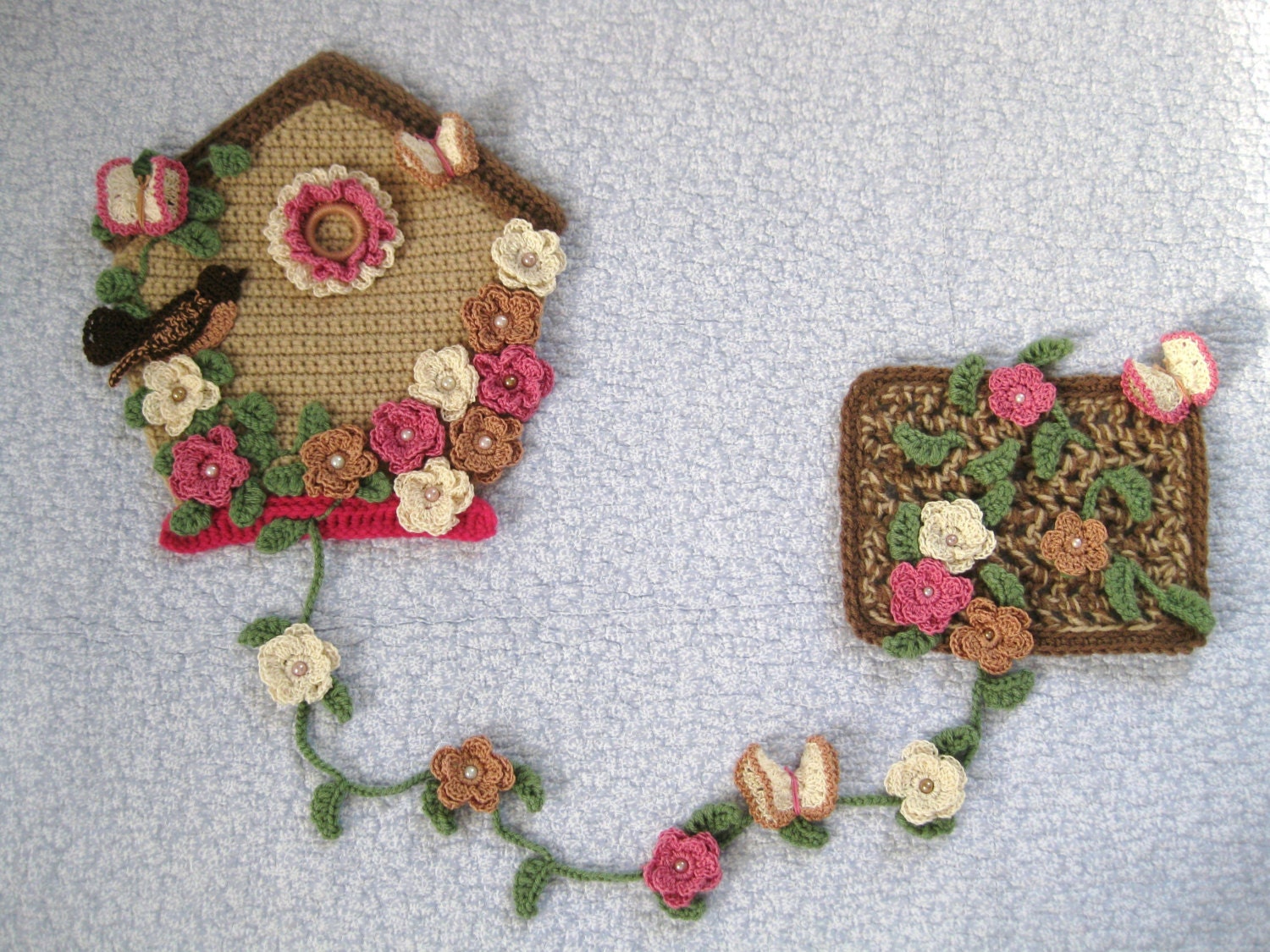 Wall Grouping, Decor, Wall Decor, Home Decor,  Wall Hanging, Birdhouse, Garland, Housewarming Gift, Foyer decor, Office Decor