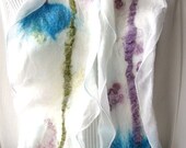 Forget me not-Nuno Felted Scarf- Womens Scarves-Floral Fashion-Floral Scarf-Spring fashion scarf
