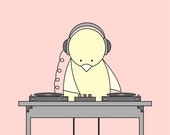 Nursery Art, Bird DJ, Girl Nursery Art
