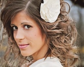 Ivory, White Wedding Hair Flower, Bridal Hair Flower, Bridal Facinator