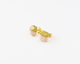 pale pink gold dipped earrings