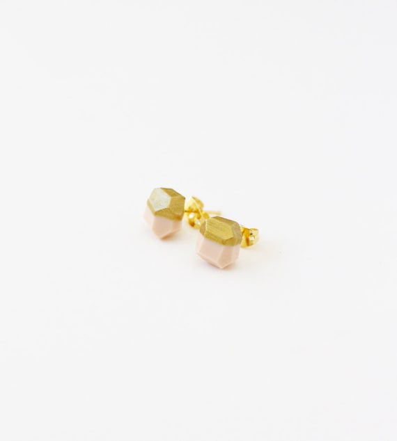 pale pink gold dipped earrings