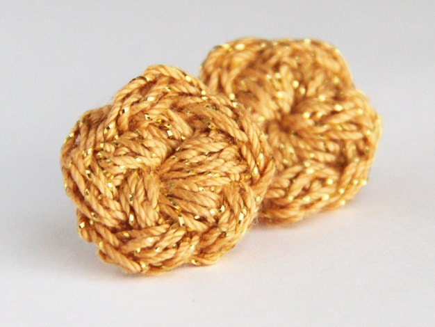Knit Nautical Knot Earrings - Gold