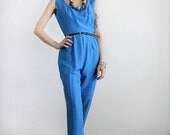 ALL SILK Vintage  Jumper . 1960s Jumpsuit . One Piece . Mod . High Fashion