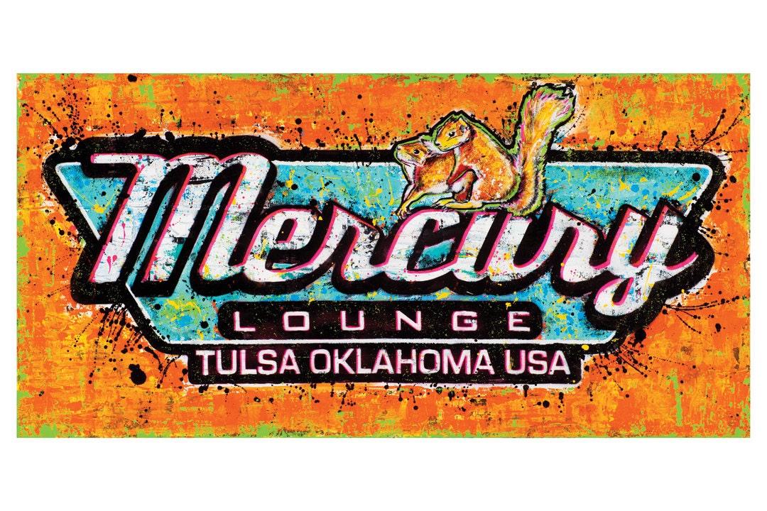 Mercury Lounge- Tulsa Oklahoma USA - 18 X 12 High Quality Pop Art Print