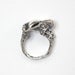 Sleeping Unicorn Ring in Solid White Bronze with Sterling Silver Overlay - Size 6 Unicorn Statement Ring