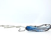 Close Up Dragonfly Necklace. Oxidized Silver Necklace. Dragonfly Wing Necklace. Asymmetrical Necklace. Dragonfly Jewelry. Blue Jewelry.