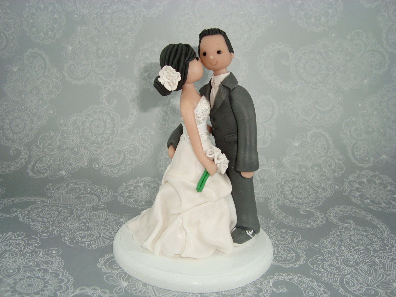 Custom Handmade Bride & Groom Wedding Cake Topper