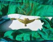 Golden Phoenix Headpiece Amulet On Recycled Silks