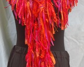 Orange, Red & Magenta Handmade Crochet Scarf