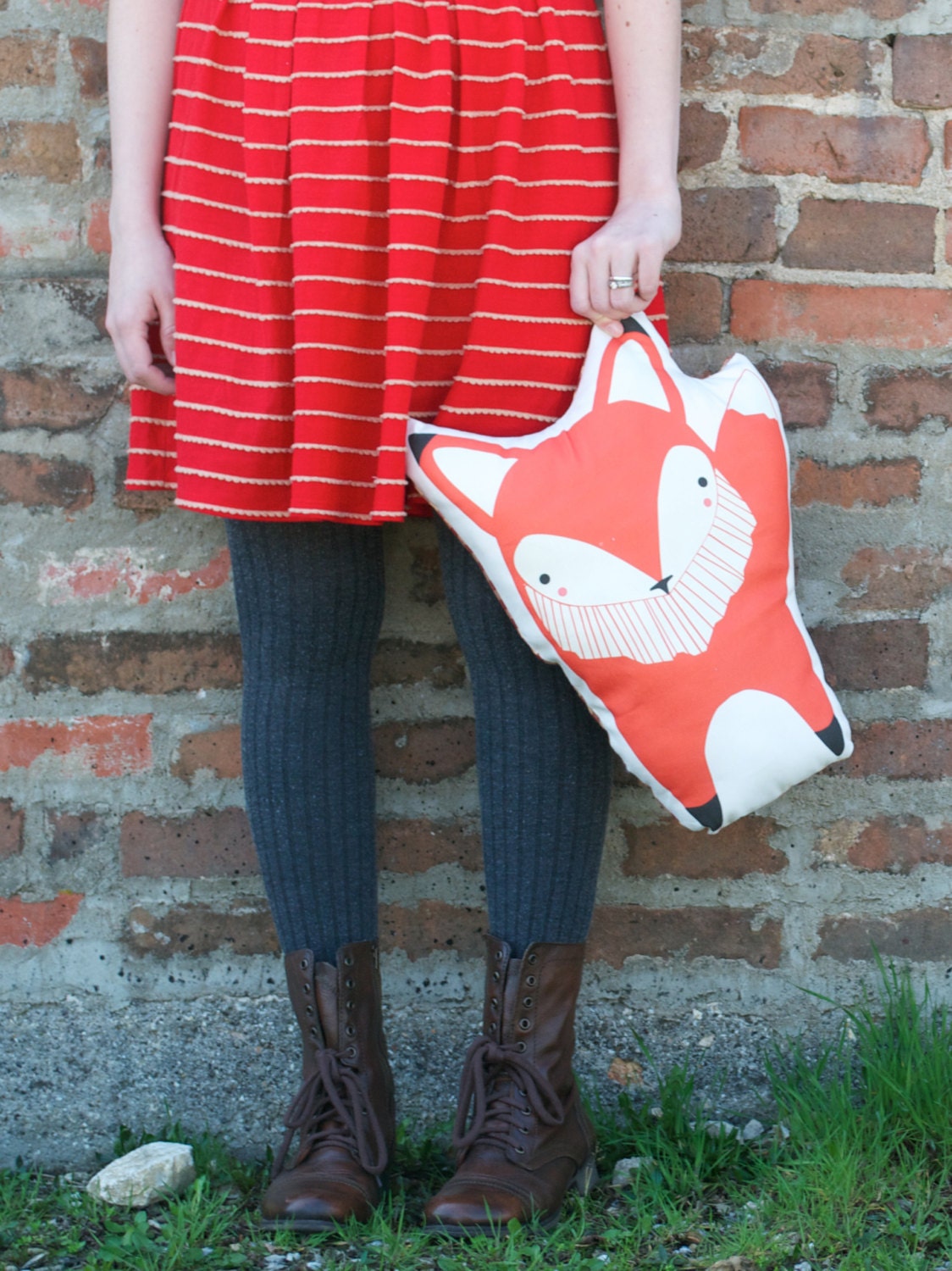 Giant Handmade Fox Pillow, Fox Toy, Stuffed Animal, Baby Toy, Baby Fox Pillow