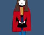 Ms. Öztürk Giclee Print - Turkey Girl Illustration- Digital Portrait, Giclee Art Print 6 x 8