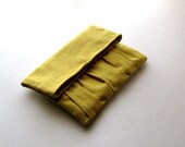 Clutch, Fold Over, pouch, handbag - Delicada Fold Over Clutch in Yellow Linen