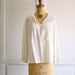 vintage gauze crochet peasant top cream . 70s 80s medium - large
