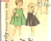 Vintage 50s Girls Dress Jumper Bloomers Blouse Pattern UNCUT FF 21 bust size 2 Simplicity 4246