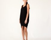 Rashana Black draped eco tank dress / Spring Summer - xsmall, small, medium, large, xlarge, Custom sizing