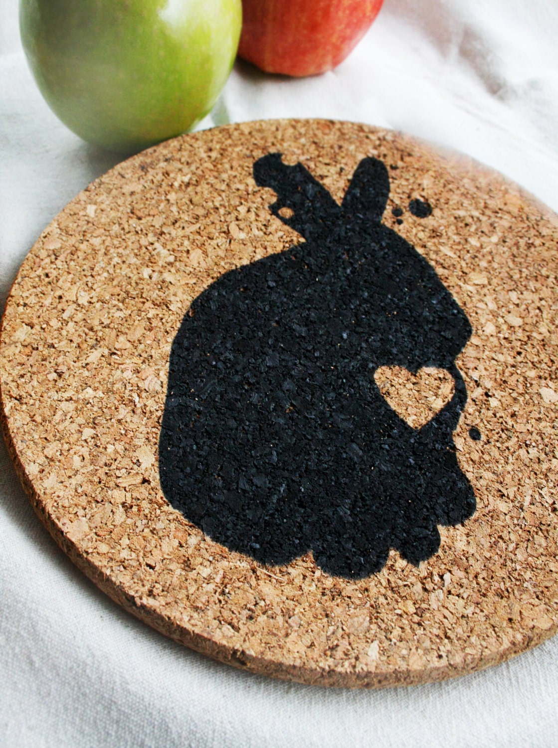 Set of 2 Bunny Rabbit Trivets- Housewares - Eco-friendly Cork Trivet - Kitchen - Cooking - Alice in Wonderland