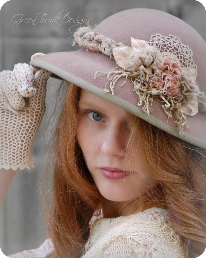 Mori Girl Felt Cloche Hat