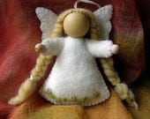 Felt Fairy - Waldorf  inspired hanging fairy, Made In Australia, natural wool felt, needle felted dress.