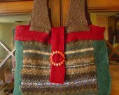 Felted Wool Handbag Purse Handmade Using Recycled Repurposed Upcycled Vintage Wool Sweaters