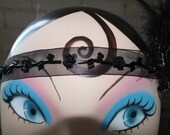 Black Beaded Flapper Headband the Great Gatsby Jazz Age