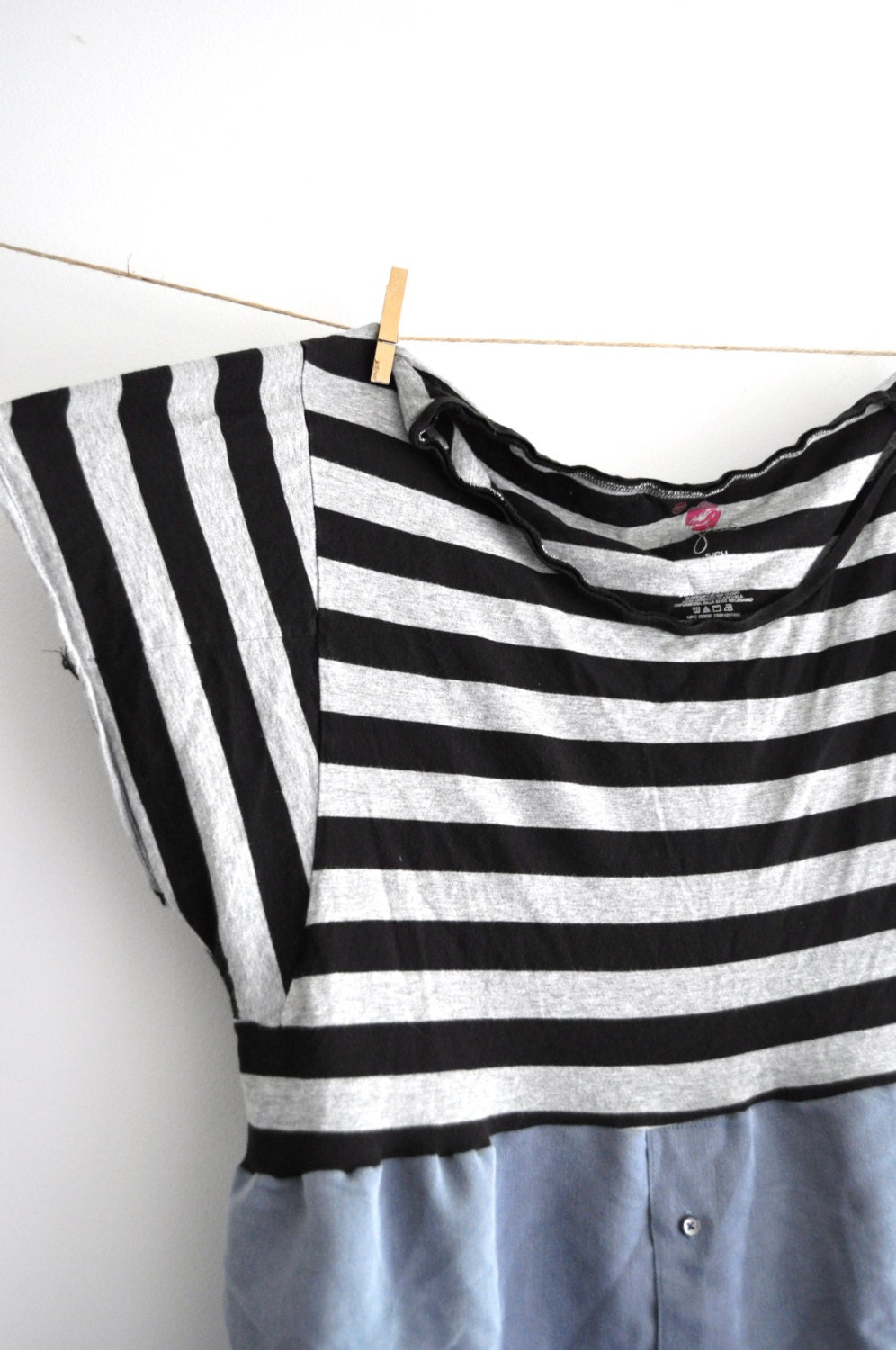 Pirate Box Top Reconstructed Refashioned mini dress tunic top one size fits small / XL over sized nautical beach bum knit and soft rayon