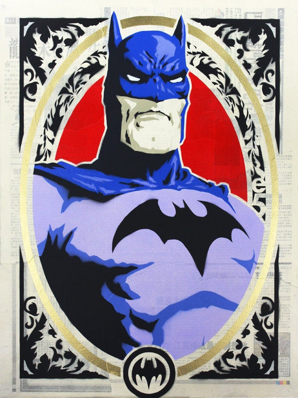 Stenciled Batman Print