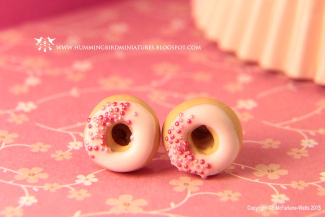Pretty in Pink Donuts - Post Earrings