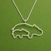 Hippo Necklace, Mother and Baby, Sterling Silver, Made To Order