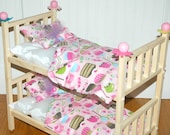 Doll Bunk Bed - Sweetie Bunk Bed with Sweetcakes Bedding - Fits American Girl Doll and 18 inch dolls