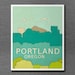 Urban Loft Chic Home Room Decor or Nursery Art for Kids - Portland Oregon 8x10 - Modern Travel City Skyline Typography Poster