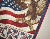 Patriotic Wall Hanging or Table Runner 4th of July or Year Round  Proud to be an American