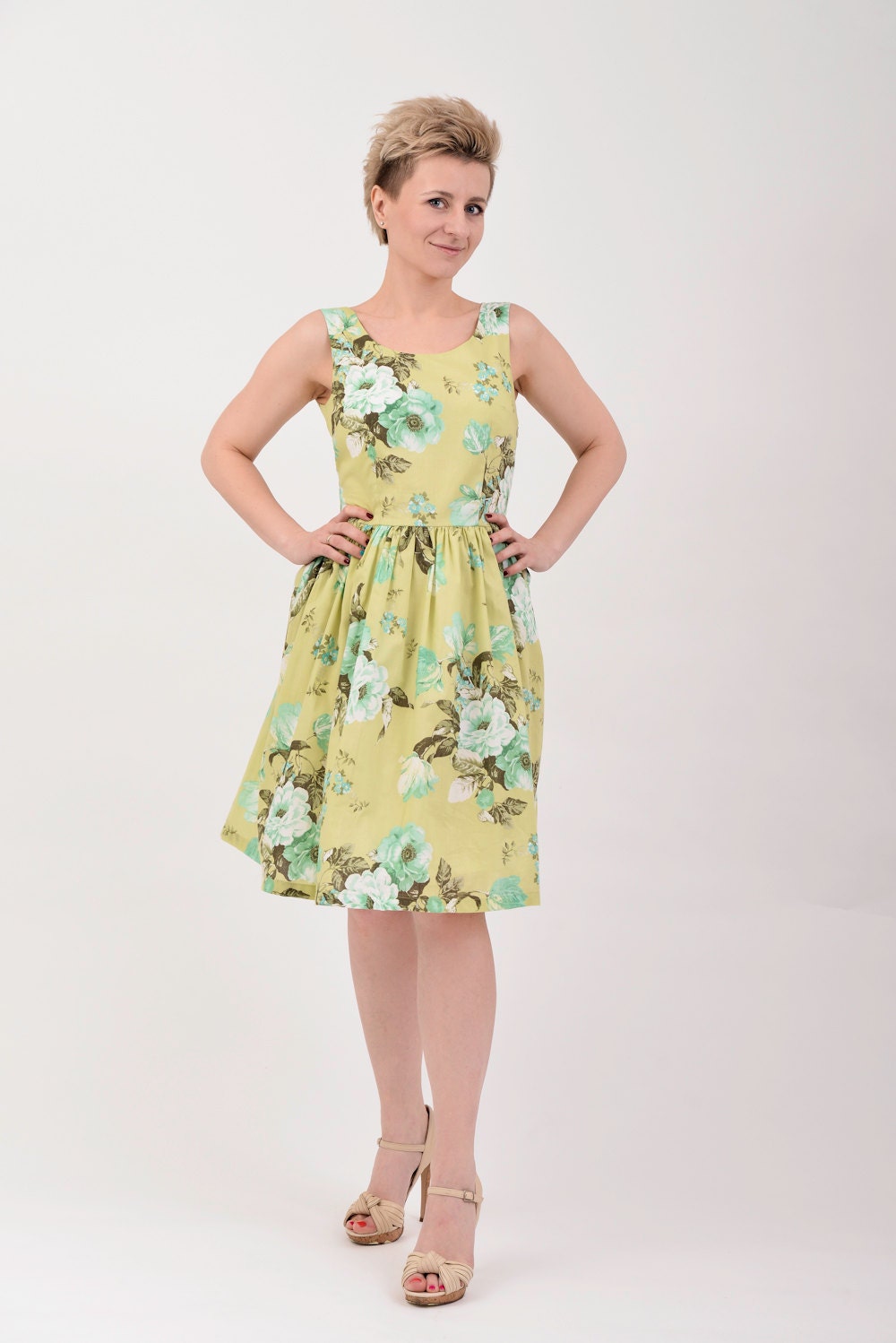 Bridesmaid dress, custom made dress Green Apple dress