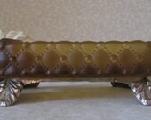 Satin Glass Vanity Ashtray Hollywood Regency