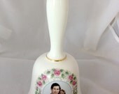 Crown Staffordshire Princess Diana & Prince Charles Royal Birth Bell - Prince William -  made in england - pink - blue - bone china