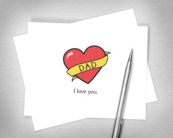 Father's Day card - Dad tattoo - Dad I love you