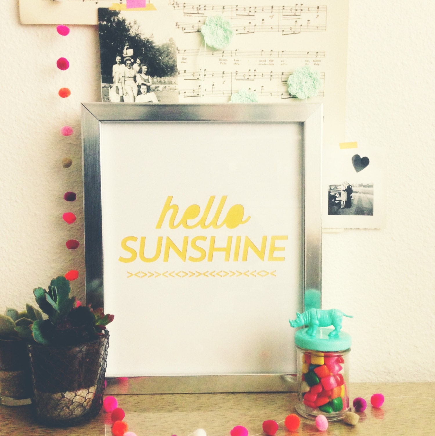 Hello Sunshine - die cut print 8x10