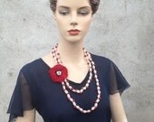 INSTANT DOWNLOAD Crochet Red Pearls Necklace- Pattern