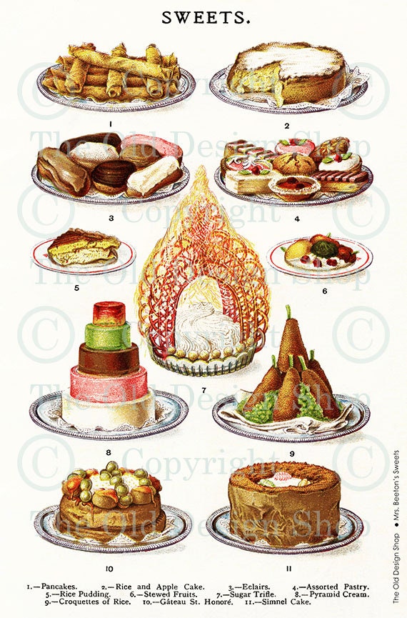 MRS BEETONS SWEETS Vintage Digital Image for Cardmaking Scrapbooking Altered Art Mixed Media