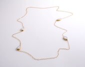 Infinity Necklace in White // mid century jewelry // LilahV