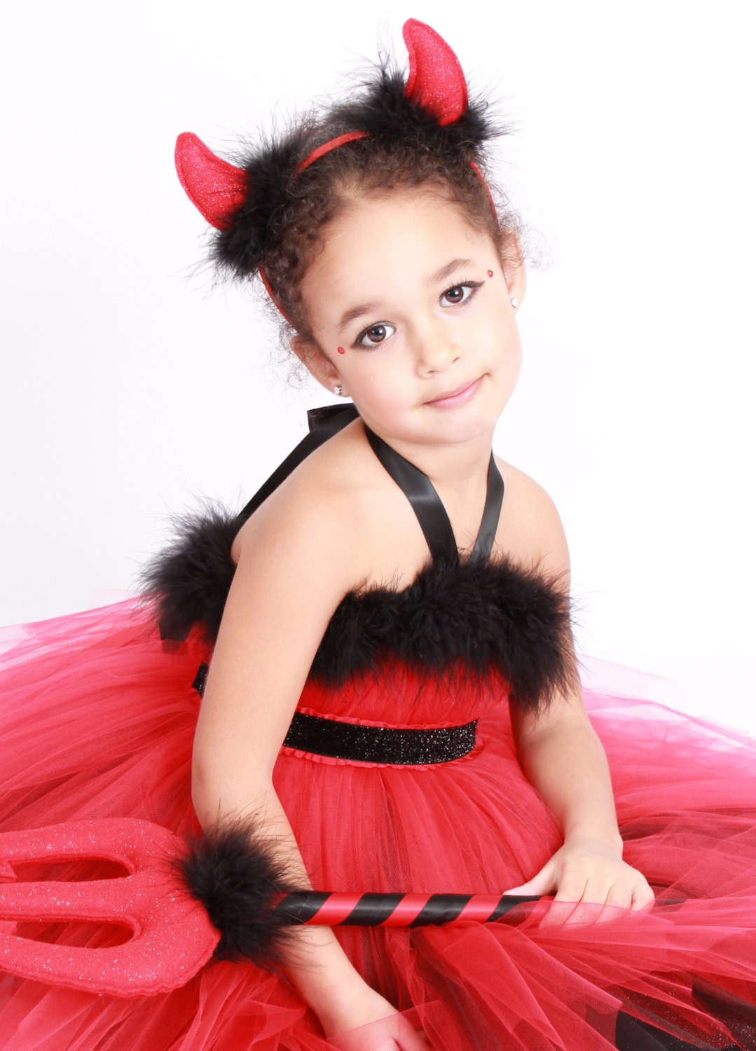 Devil Darling - Devil Horns Headband - Red & Black: Fits toddler to adult Il_170x135