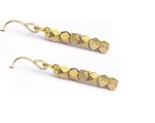 Dangle Earrings // Beaded Drop Earrings // Gold Faceted Beads, Gold Wire Wrap // Cocktail, Casual, Wedding Jewelry // Gift